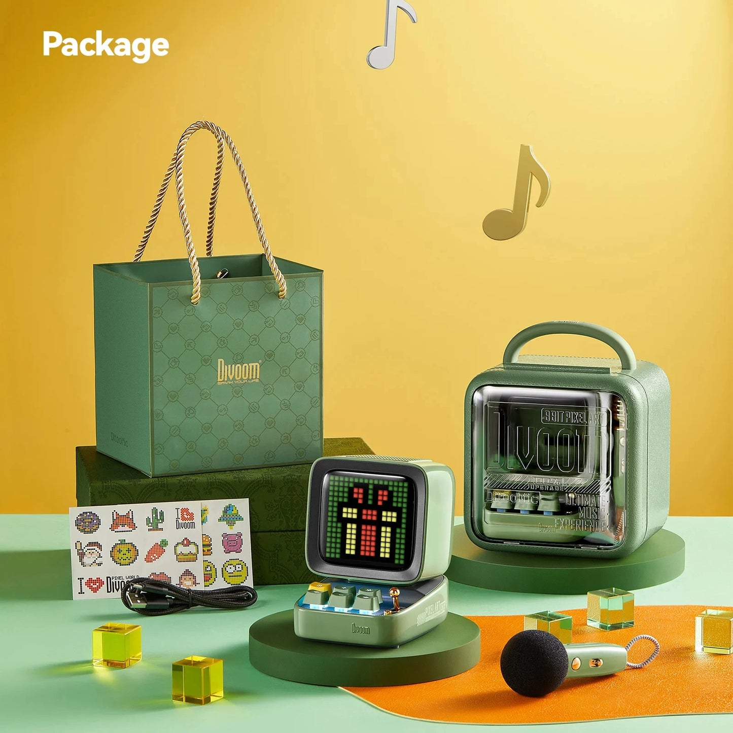 Divoom Ditoo-Mic | Altavoz Bluetooth Premium con Micrófono Karaoke, Pantalla de Arte en Píxeles, Múltiples Modos de Sonido, Decoración de Escritorio y Regalo Perfecto